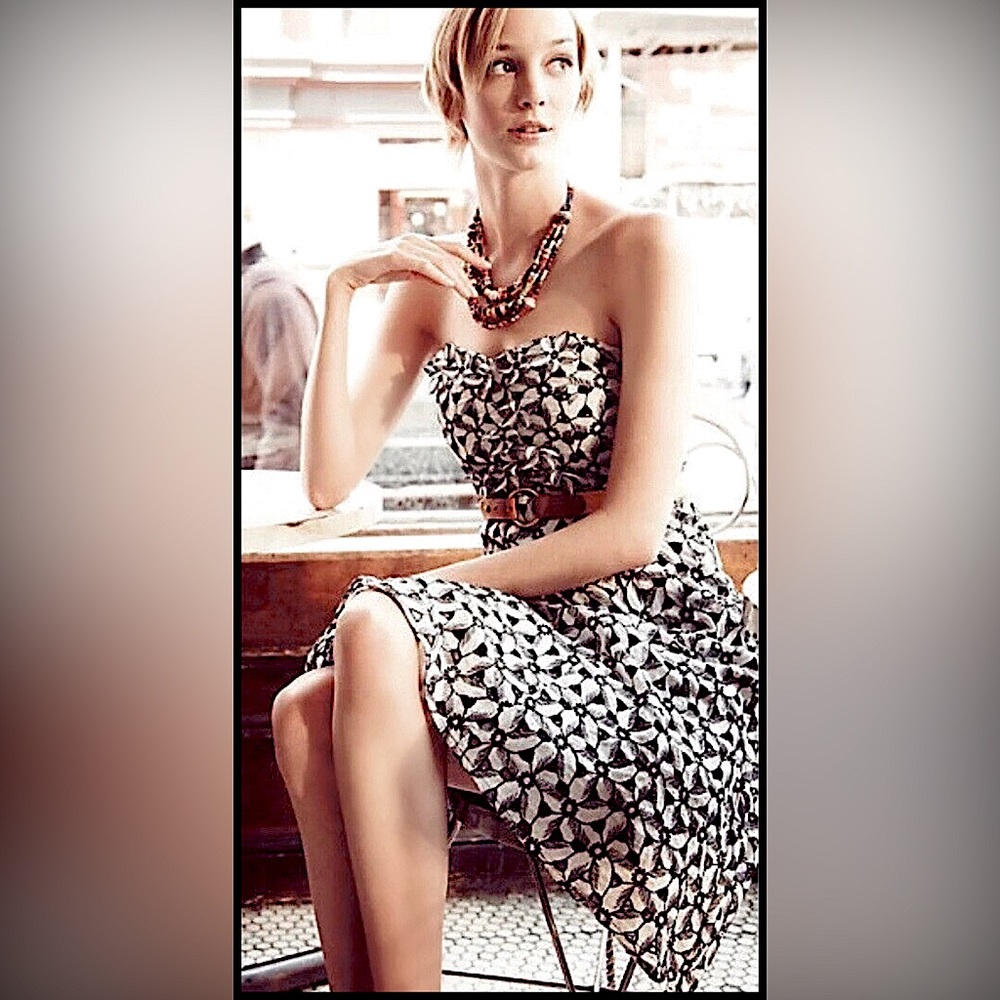 Anthropologie Moulinette Soeurs Strapless Dress 8
Black White Cotton Lined Belt